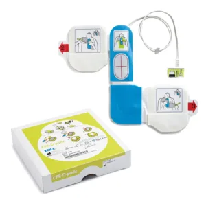 Electrodes adultes CPR-D-padz compatibles avec les défibrillateurs Zoll AED Plus et Zoll AED Pro. Un capteur est intégré. détecte la fréquence et la profondeur des compressions.