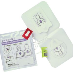 Electrodes pédiatriques pour défibrillateur Zoll AED Plus sont conçues pour enfants de moins de 8 ans ou moins de 25 kg. Le protocole de réanimation est ajusté par ces électrodes pédiatriques.